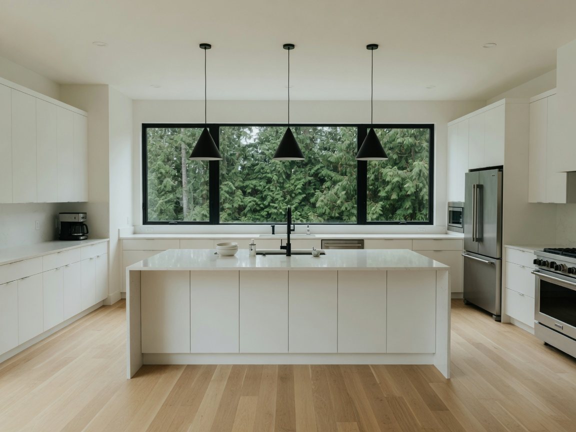 A clean, modern kitchen after a professional clean