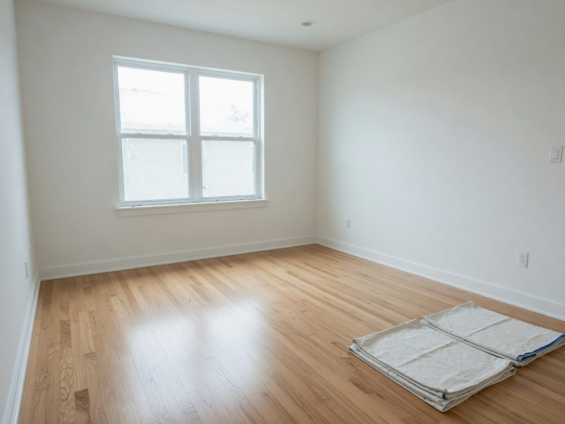Newly finished room after post-construction cleaning